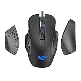 AULA H510 MMO Gaming Mouse, with Backlit RGB LED, 14 Buttons Programmable, 10,000 DPI, Ergonomic...