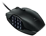 Logitech G600 MMO Gaming Mouse, RGB Backlit, 20 Programmable Buttons, Black