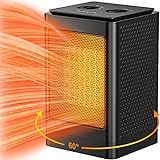 Space Heater, 1500W Portable Heater, 60°Oscillating Electric Heater, Heater for Bedroom Office...