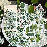 Vinyl Green Plants Style Stickers Pack 60 Pcs Foliage Stickers Botanical Stickers Plants Decals for...